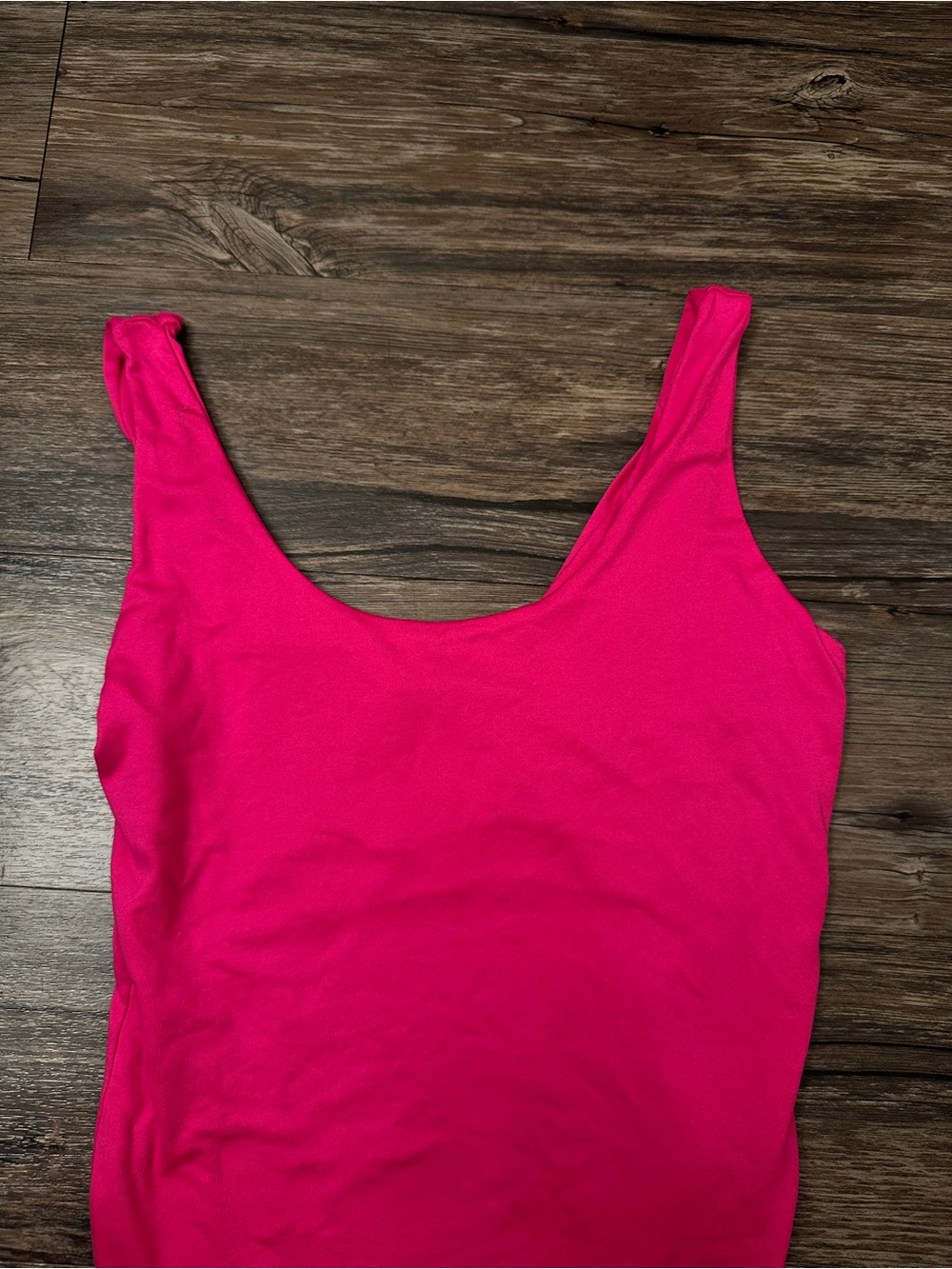 Sincerely Jules Bright Hot Pink Scoop Neck Tank Bodysuit - Picture 3 of 6
